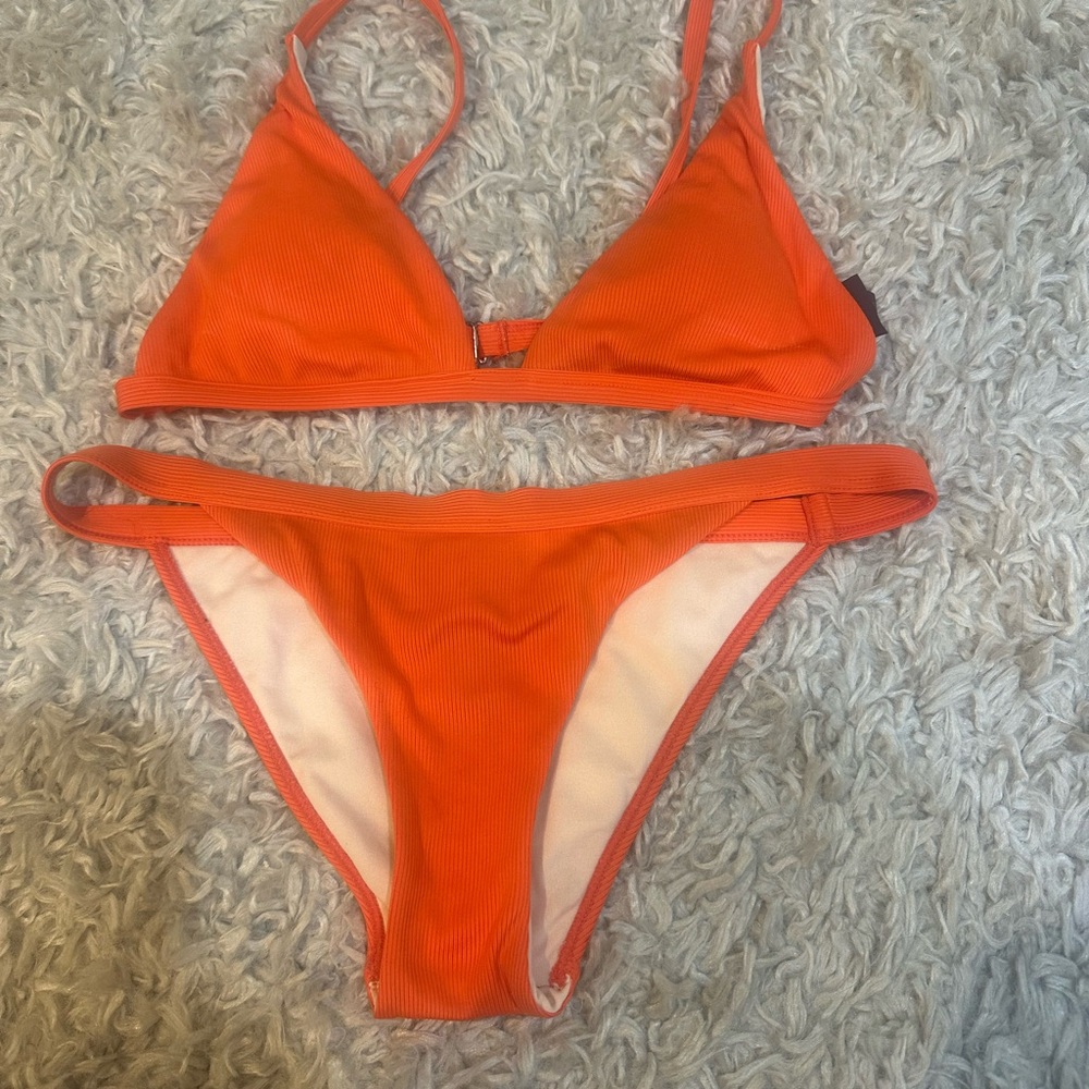 La Hearts Orange Triangle Bikini Set
